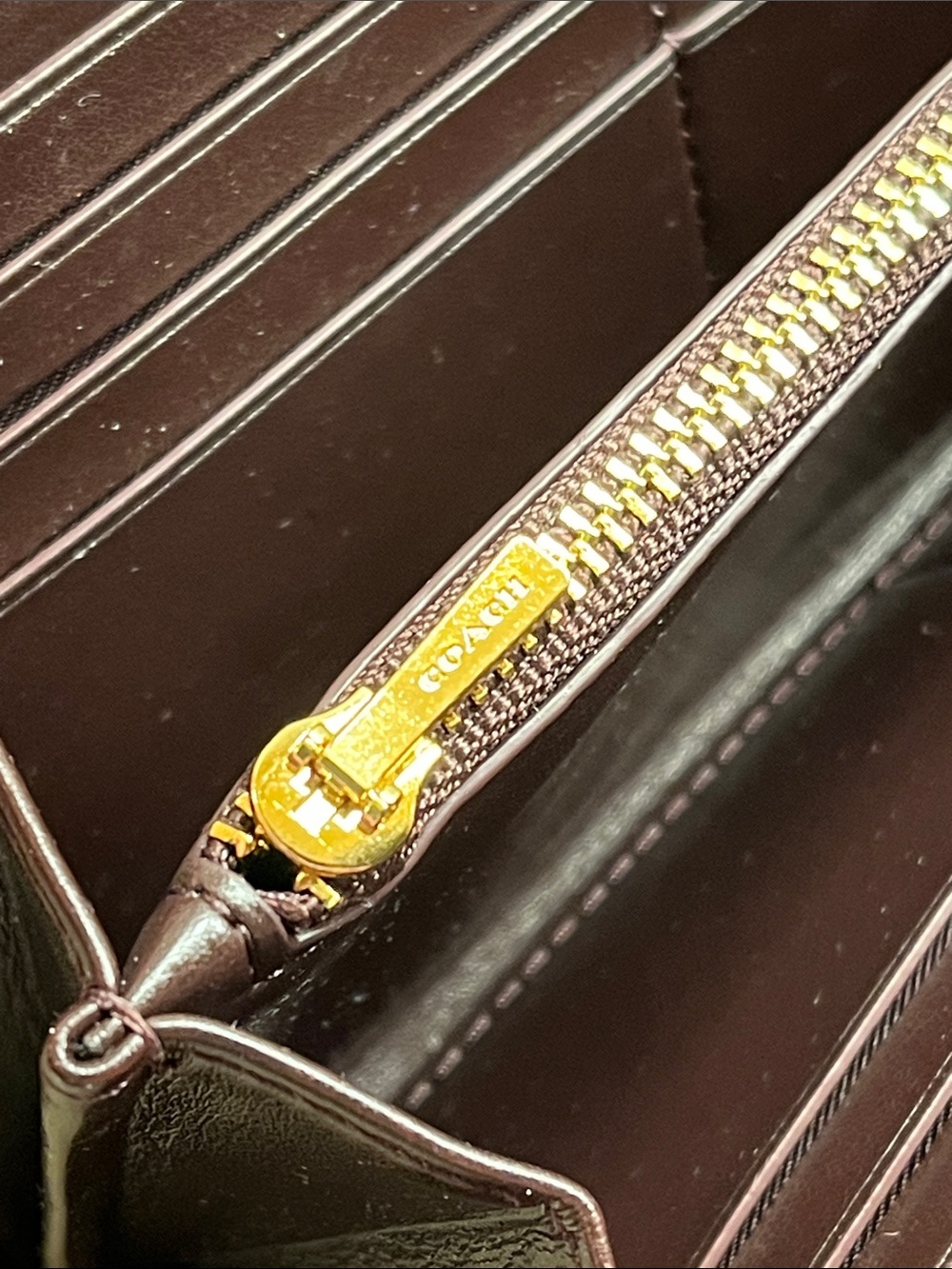 Coach Long Zip Around Black Patent Leather Croc Embossed Wallet NWOT - Picture 10 of 12